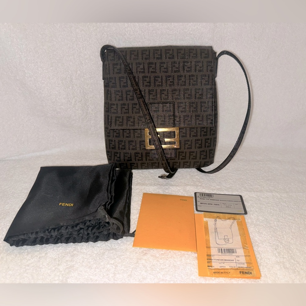 Fendi Zucchino Messenger Bag with Certificate card and dust bag…